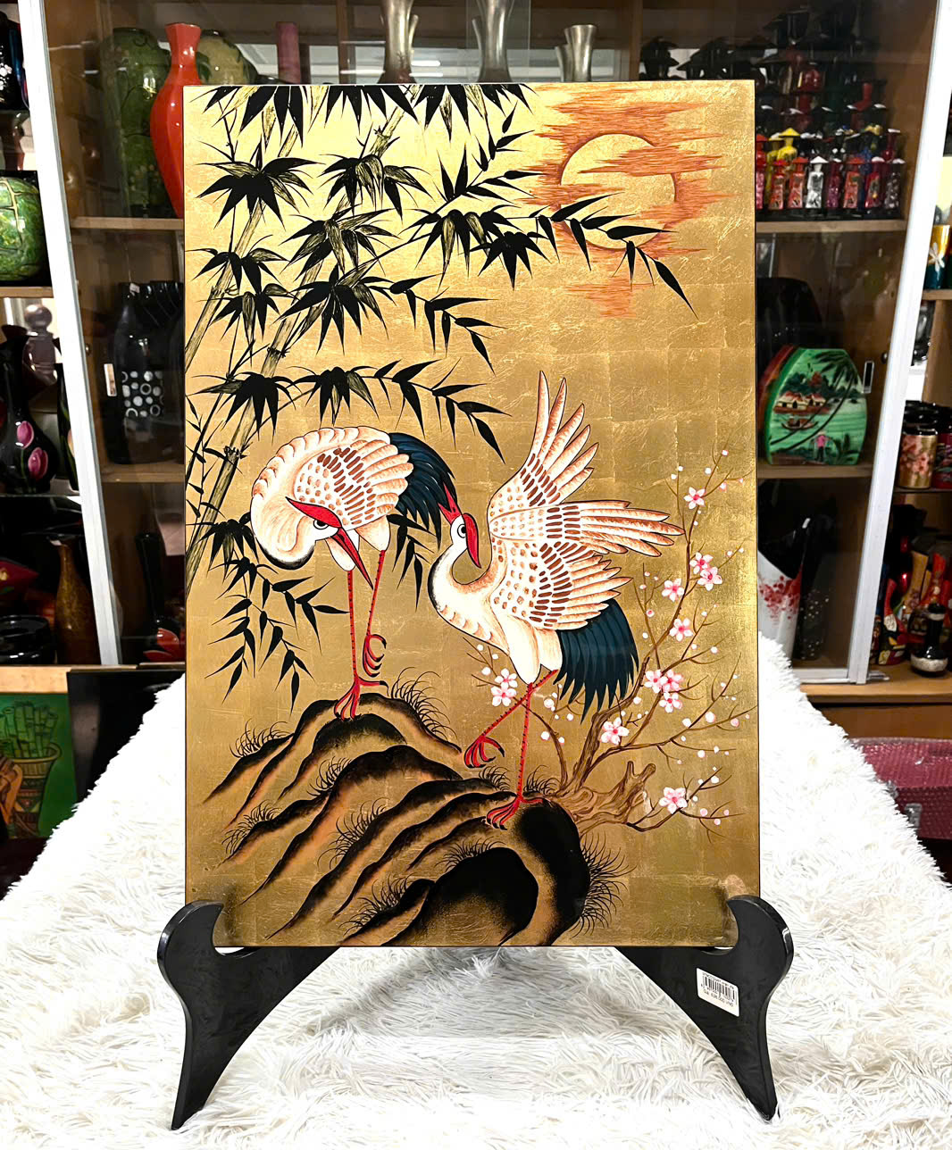 Tranh sơn mài dát vàng,bạc, cẩn ốc cao cấp Thanh Bình Lê size 40x60 cm