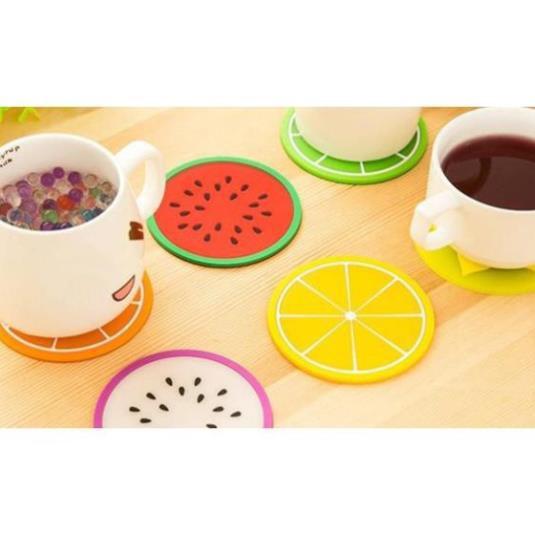 Lót cốc silicon hình hoa quả