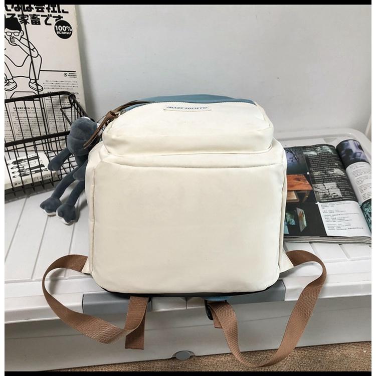 Balo nam nữ ulzzang đi học ba ngăn phối màu BAG U PK328