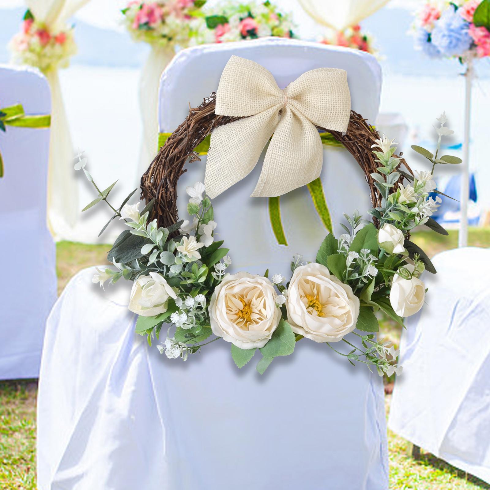 Door Wreath Wall Hanging Artificial Flower Wreath for Indoor Outdoor Party