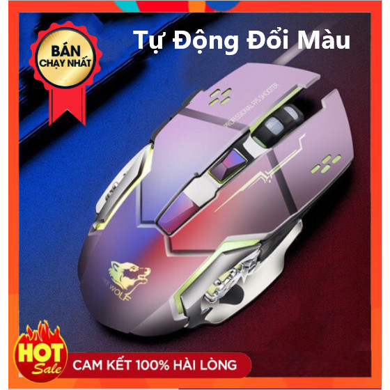 Chuột Game Có Dây XSmart FREE WOLF V5 LED 7 màu cực đẹp chuyên gaming, siêu bền, chỉnh được dpi - Hàng Chính Hãng