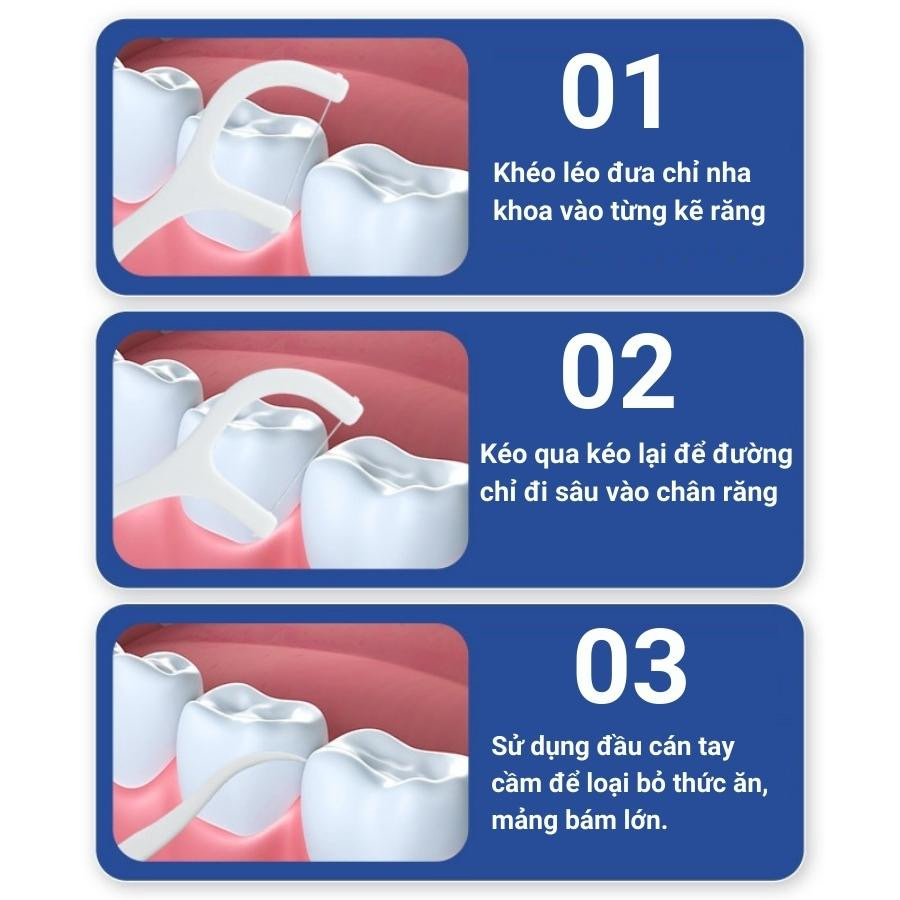 Hộp 50 cây tăm chỉ nha khoa , tăm chỉ chăm sóc răng miệng an toàn dễ sử dụng vô cùng tiện lợi