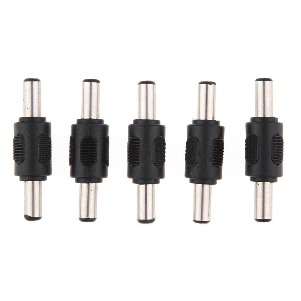 5 Pack DC Power Adapter 5.5x2.1mm Male to Male Plug Connector Converter