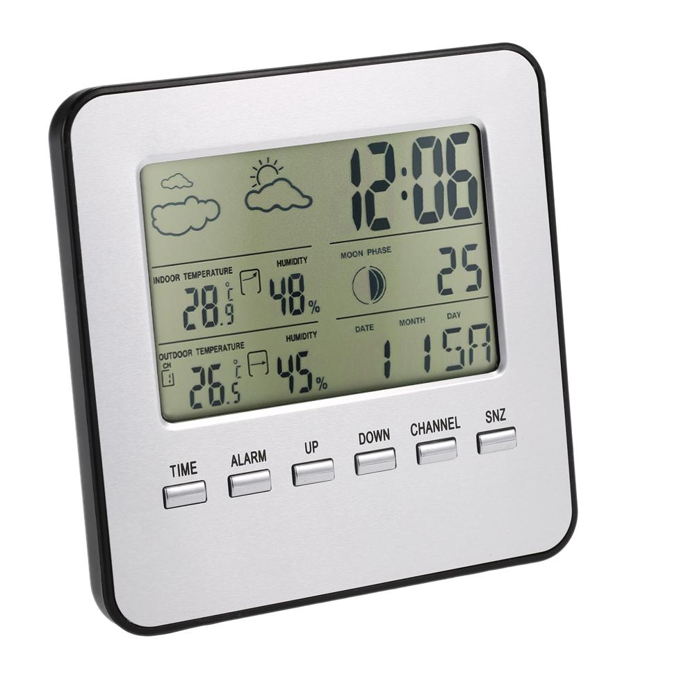 Đồng hồ Nhiệt kế ngoài trờ LCD Kỹ thuật số trong nhà đa chức năng
