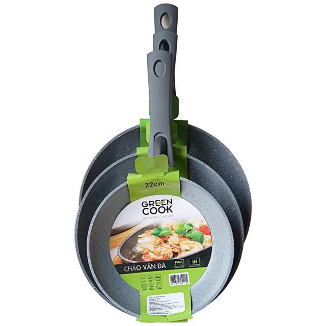 Chảo chống dính tráng đá Cao cấp Green Cook 22cm