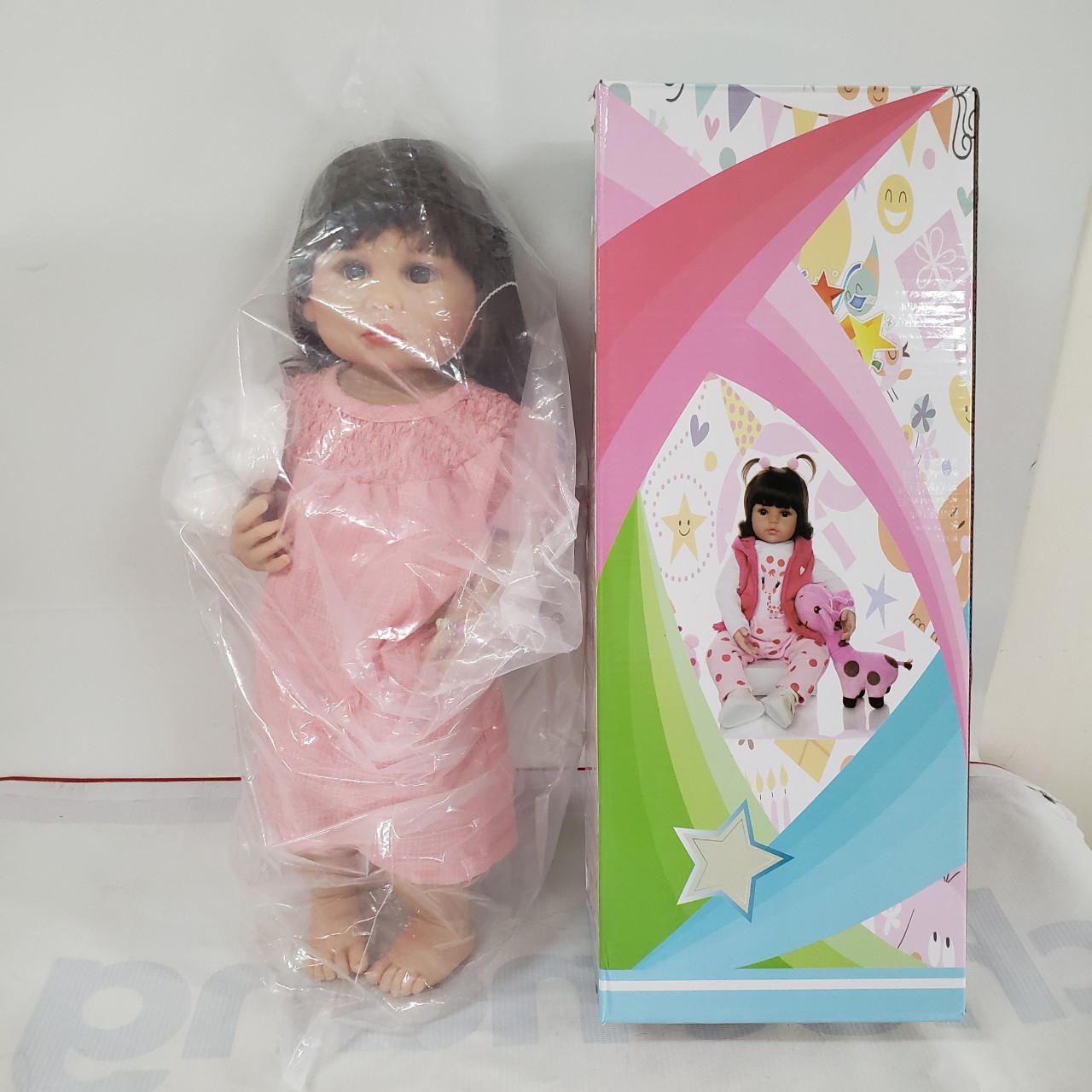 Búp Bê Tái Sinh Thân Nhựa Mềm Mại 55 cm = 22 inch Keuime Reborn Silicon Vinyl Doll PVN4698