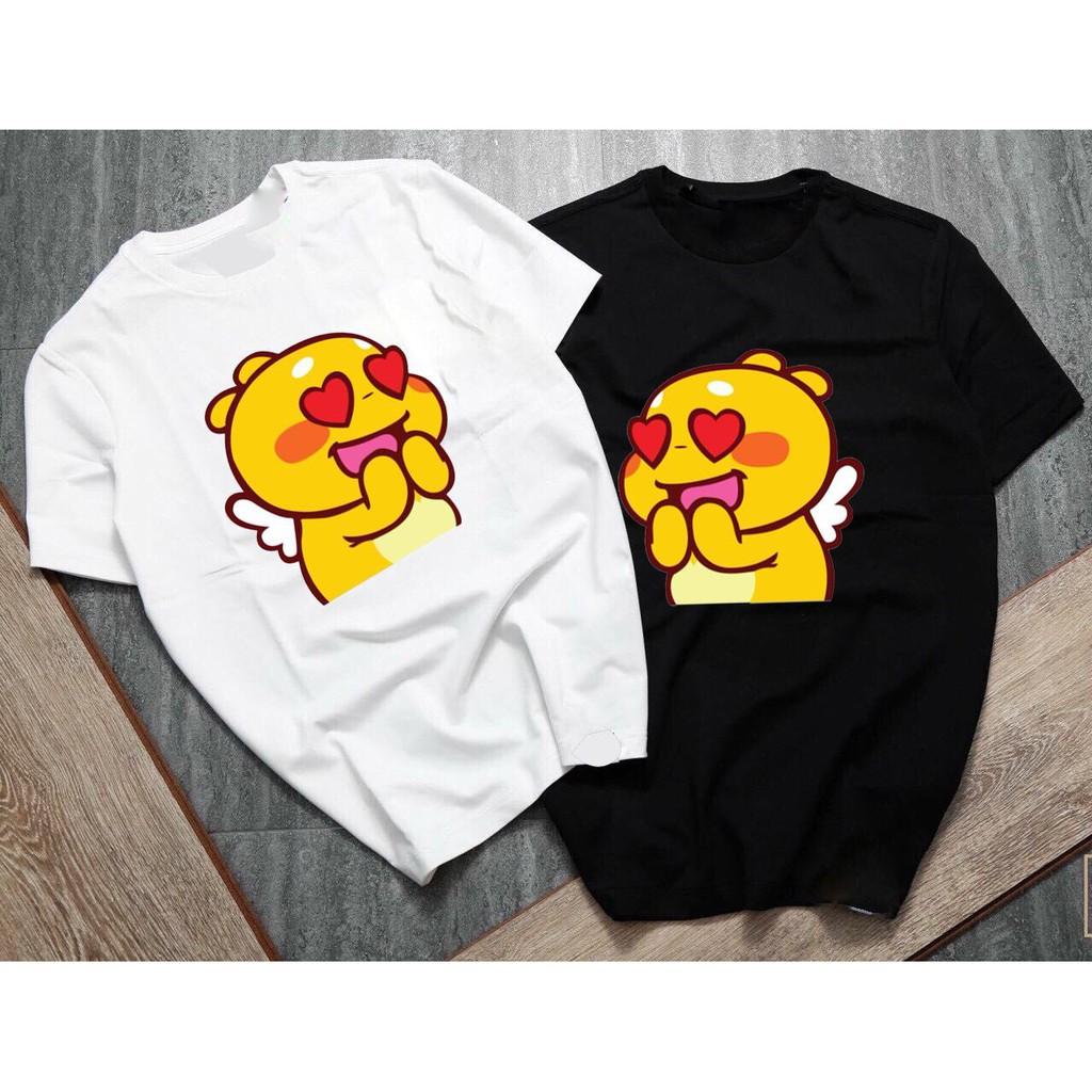 Áo thun đôi chibi rồng mắt tim cá tính