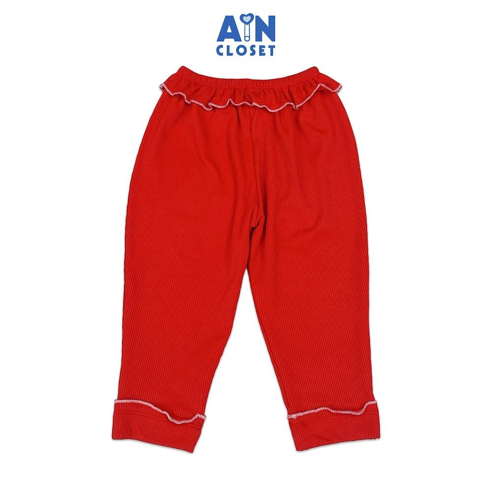 Quần Legging dài bé gái họa tiết Gân Đỏ Thun cotton - AICDBG5OKNKJ - AIN Closet