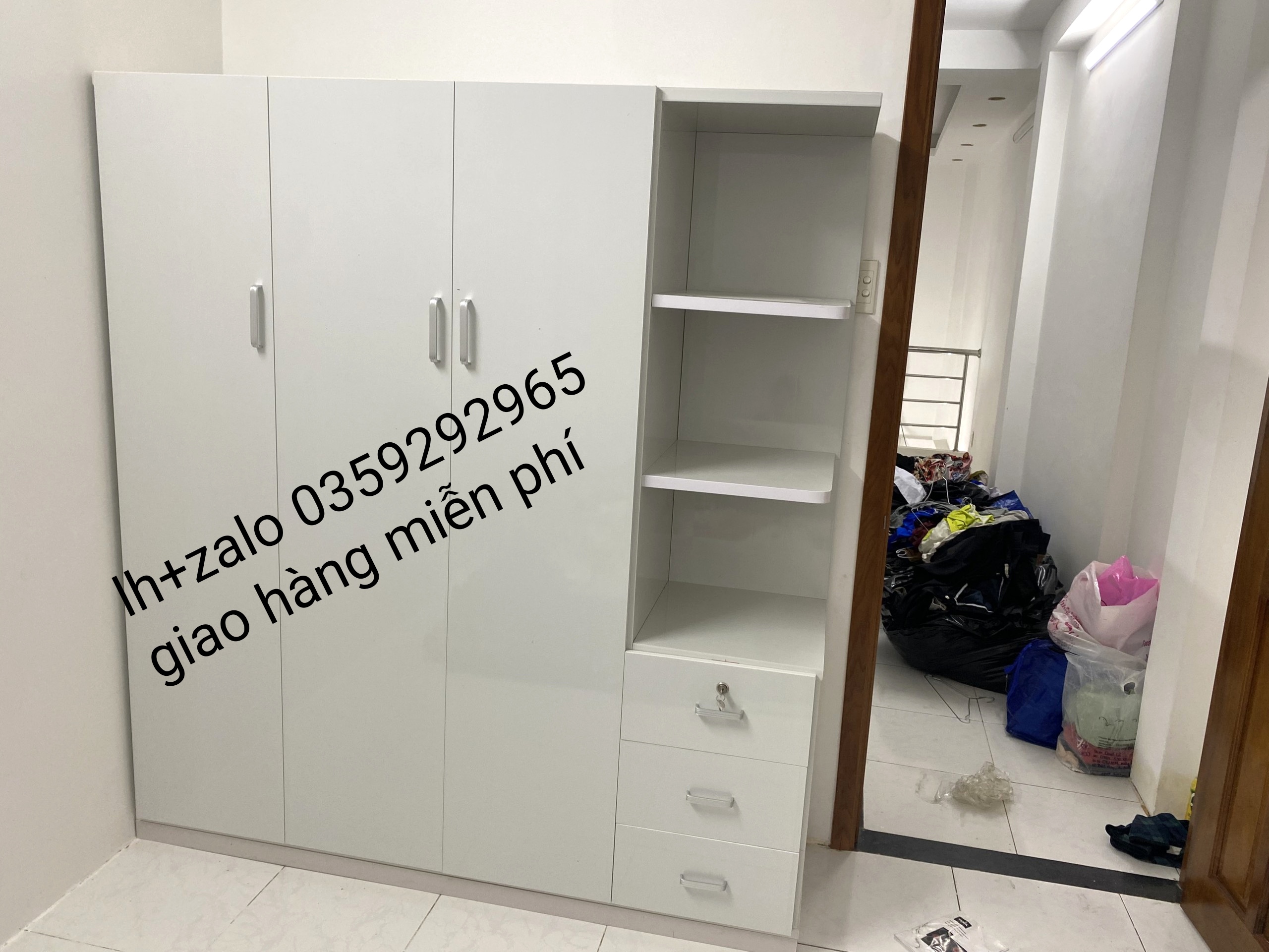 Tủ nhựa đài Loan 3 cánh 1 kệ