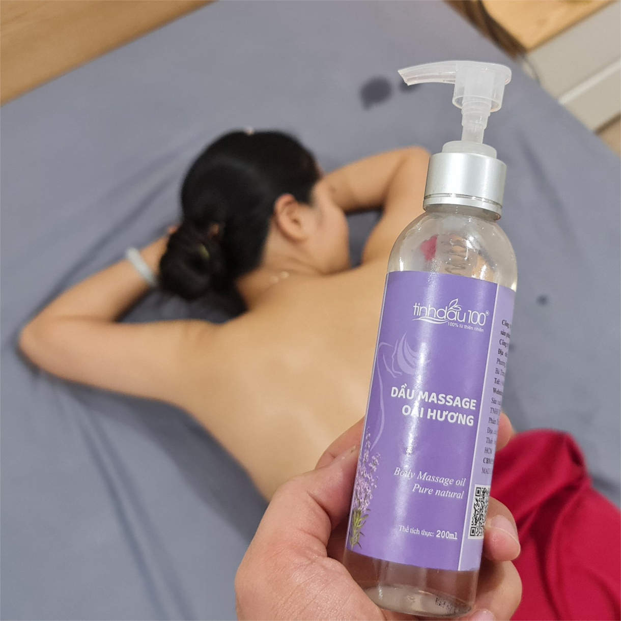 Dầu massage body oải hương dành cho Gia Đình - Dưỡng da, thư giãn 200ml