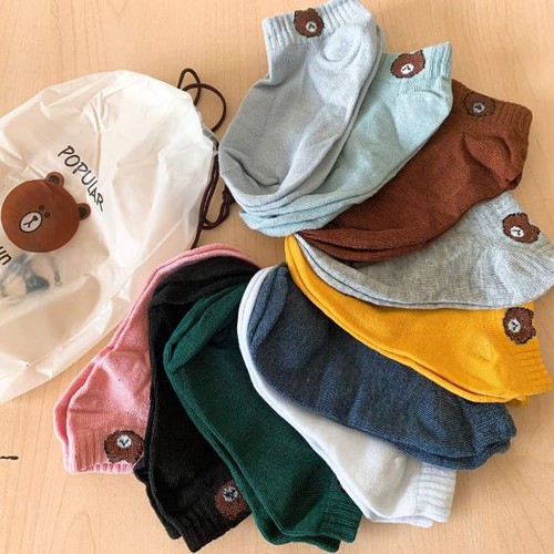 SET 10 ĐÔI TẤT GẤU CUTE GIAO MÀU NGẪU NHIÊN