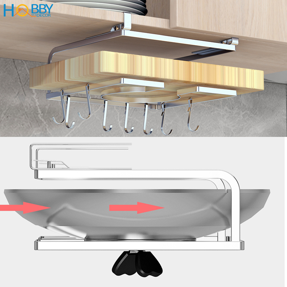 Giá treo nắp vung, thớt gắn vào thành tủ bếp Hobby Home Decor NVTT