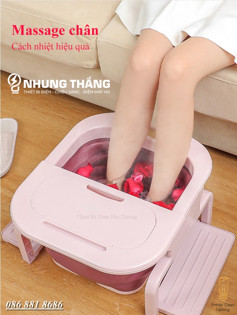 Bồn Ngâm Chân - Massage Chân NC-855 - Có Thể Gập Lại - Cách Nhiệt Hiệu Quả - 3 Màu Sắc Trang Nhã - Có Video