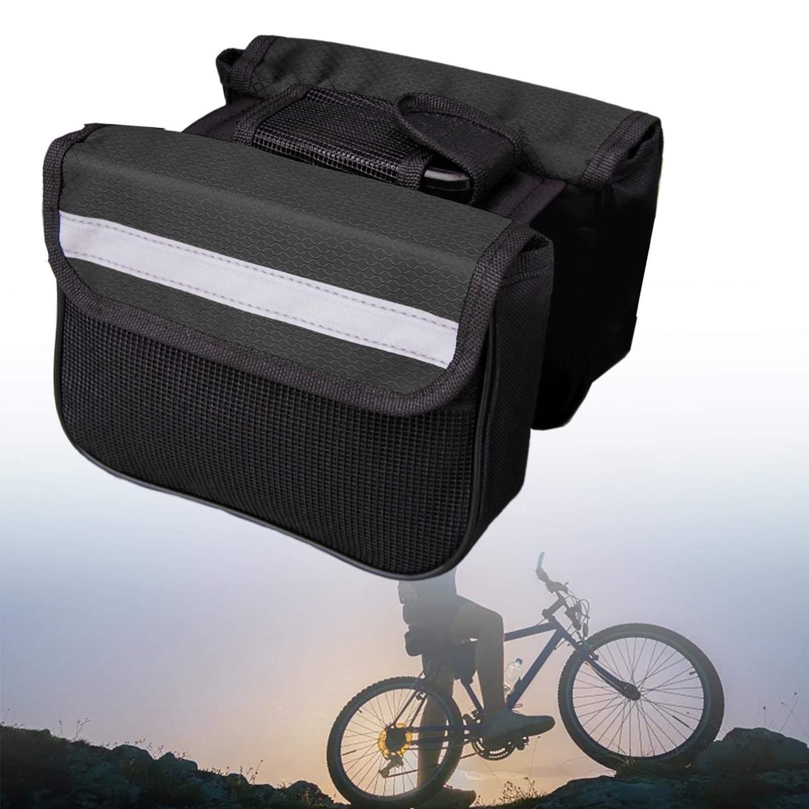 Front Frame Bag, Bike Panniers Bag, Storage Luggage Commuting Bag, Double Side Bikes Bag for Mountain Road Bikes Cycling Accessories