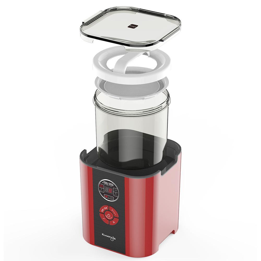 Máy làm sữa chua và pho mát Kuvings KGC-712CB Màu đỏ - Tặng Máy xay sinh tố Kochstar KSEBD-1000 - Hàng chính hãng
