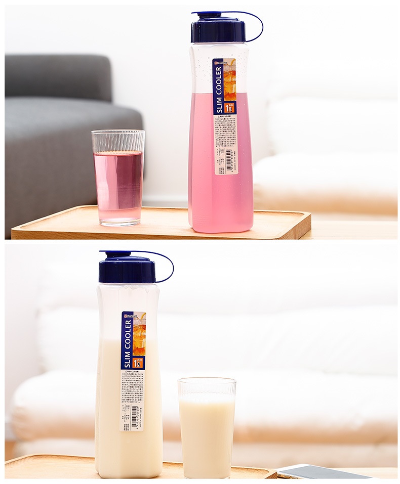 Combo hộp 4 chiếc cốc thủy tinh 240ml + Bình nước du lịch 1000ml hàng nội địa Nhật Bản