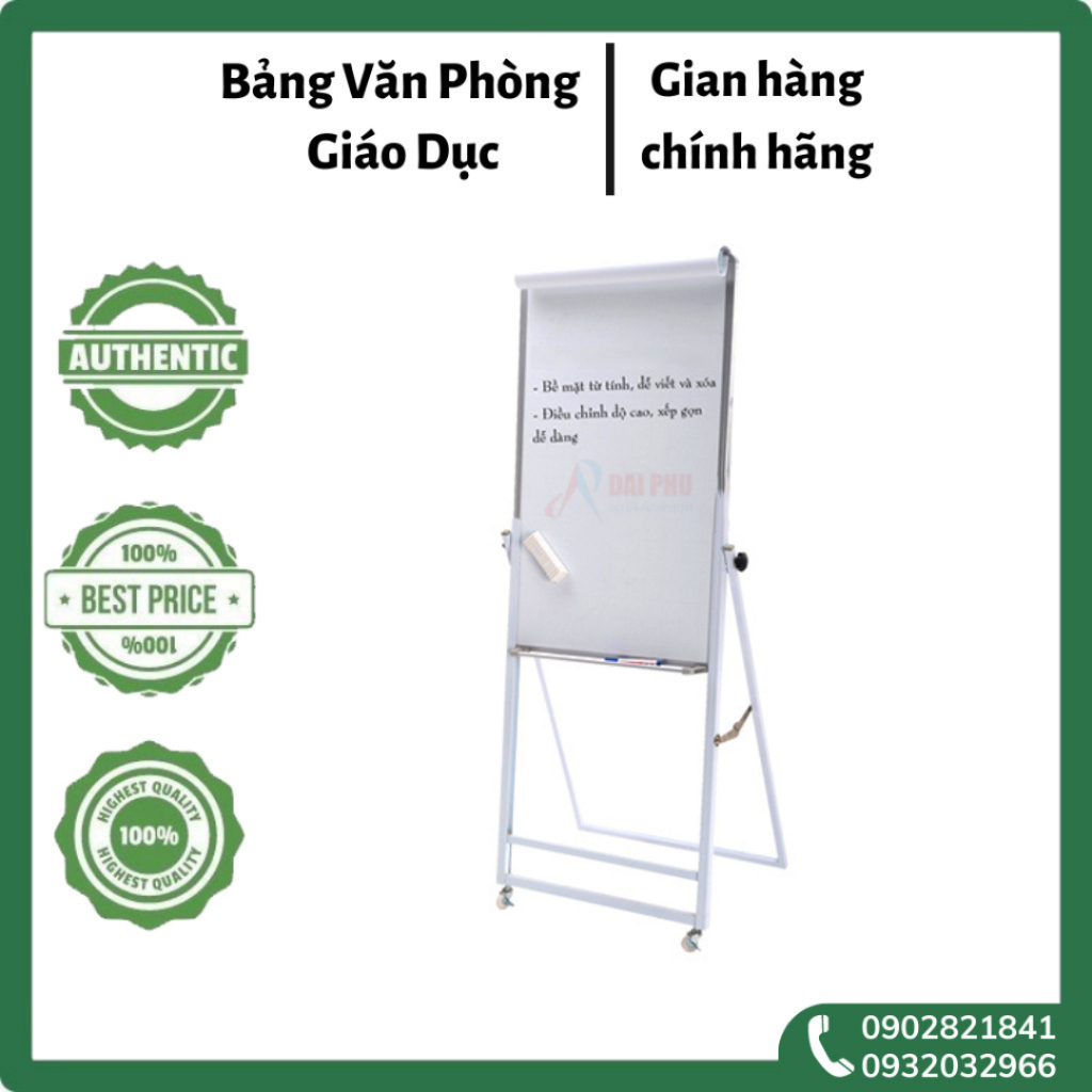 Bảng Flipchart Chân Gấp - Bảng hội thảo - Bảng thuyết trình - Tặng kèm Bút Lông + Đồ Bôi Bảng + Khay Nhôm Đựng Bút