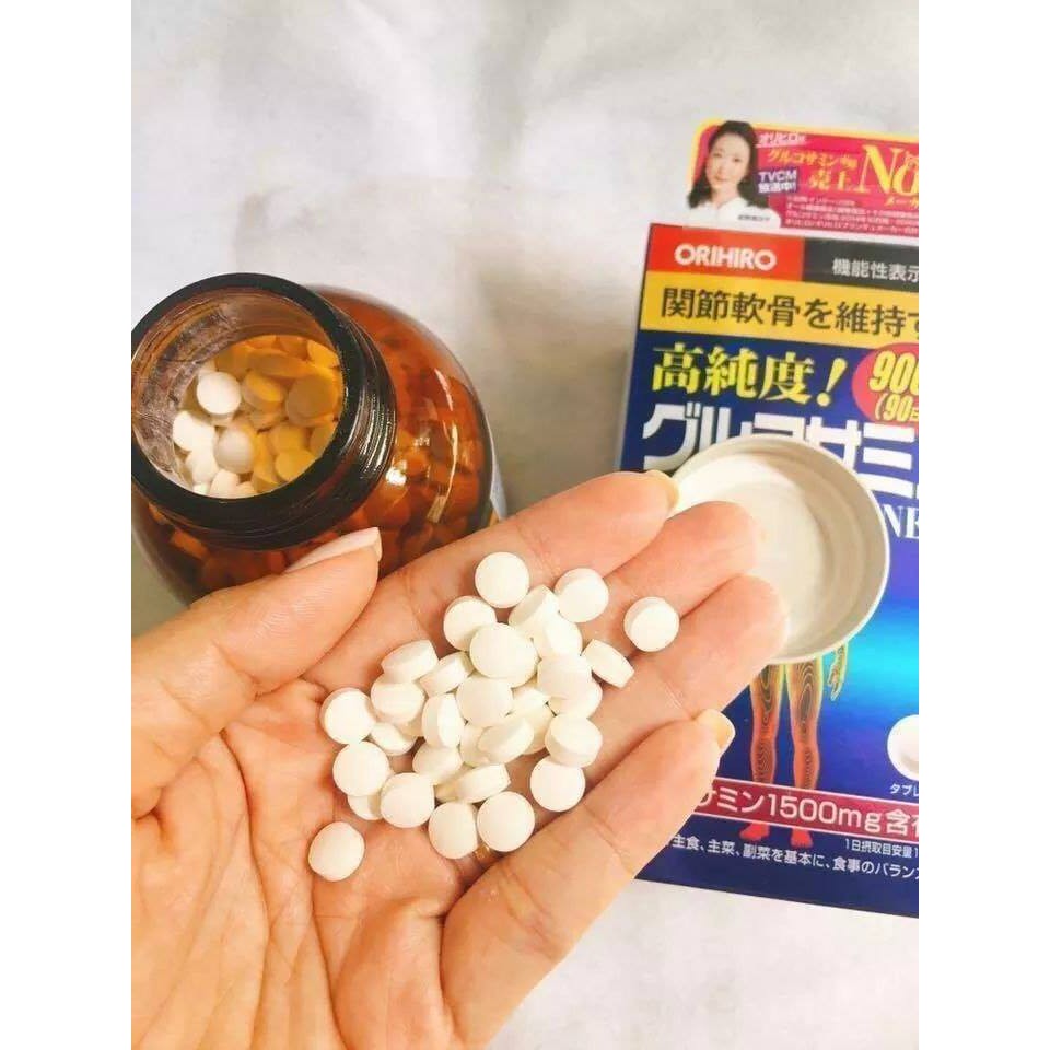 Thực phẩm chức năng viên uống bổ khớp, hỗ trợ trị đau nhức xương khớp Glucosamine Orihiro 1500mg Nhật Bản - Tặng kẹo mật ong SENJAKU