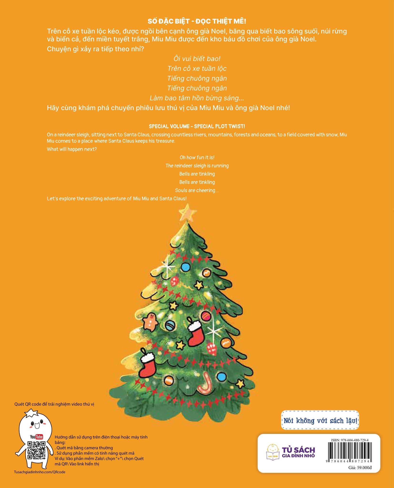 Truyện Ehon Song Ngữ Việt-Anh - Miu Bé Nhỏ Đón Giáng Sinh - Giấc Mơ Noel Kỳ Lạ