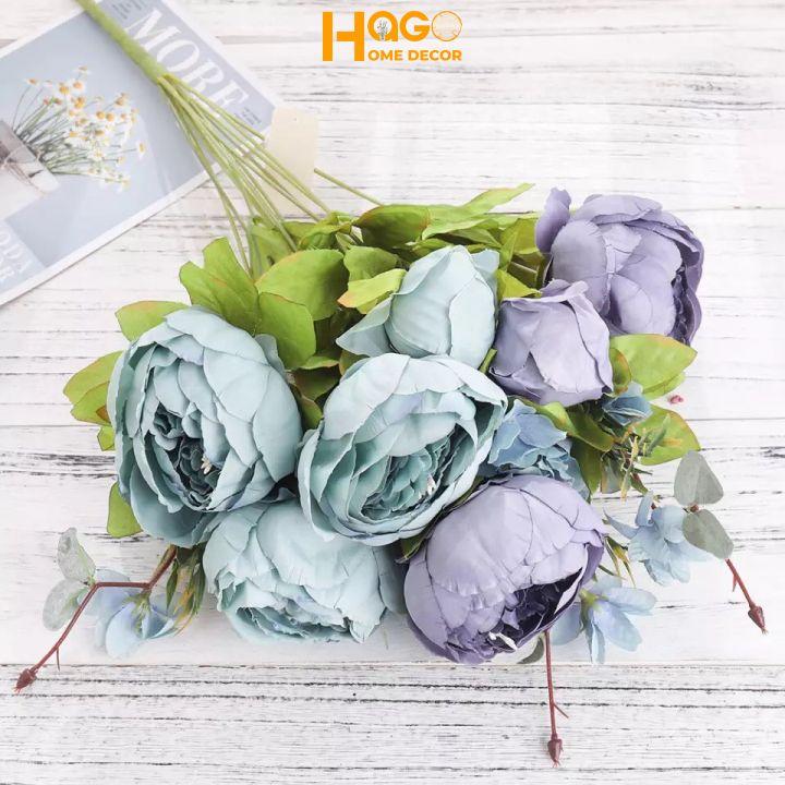 Hoa giả - hoa mẫu đơn phong cách Châu Âu, hoa giả để bàn Peony, hoa giả trang trí nhà cửa, studio chụp ảnh, phim trường chụp ảnh