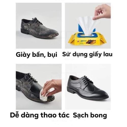 Khăn giấy ướt lau giầy thần thánh đa năng chuyên dụng giày thể thao dép sneaker đồ da tiện lợi hộp 30 tờ