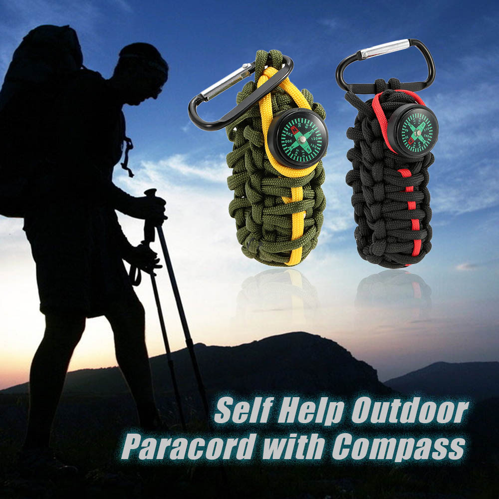Vòng Paracord Có Gắn La Bàn Sinh Tồn Khẩn Cấp Cắm Trại Đi Bộ Đường Dài