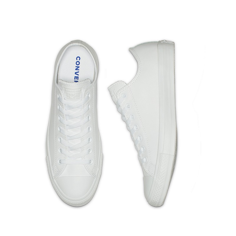 Giày Converse full trắng cổ thấp Chuck Taylor All Star Ox Leather 'White' 136823C