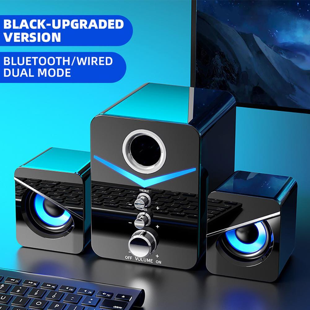 D221 Loa Máy Tính Có Dây Bluetooth Tương Thích Với Máy Tính Để Bàn 5.0 Kết Hợp Âm Thanh USB Hiệu Ứng Âm Thanh Loa Bluetooth Bass Color: Silver