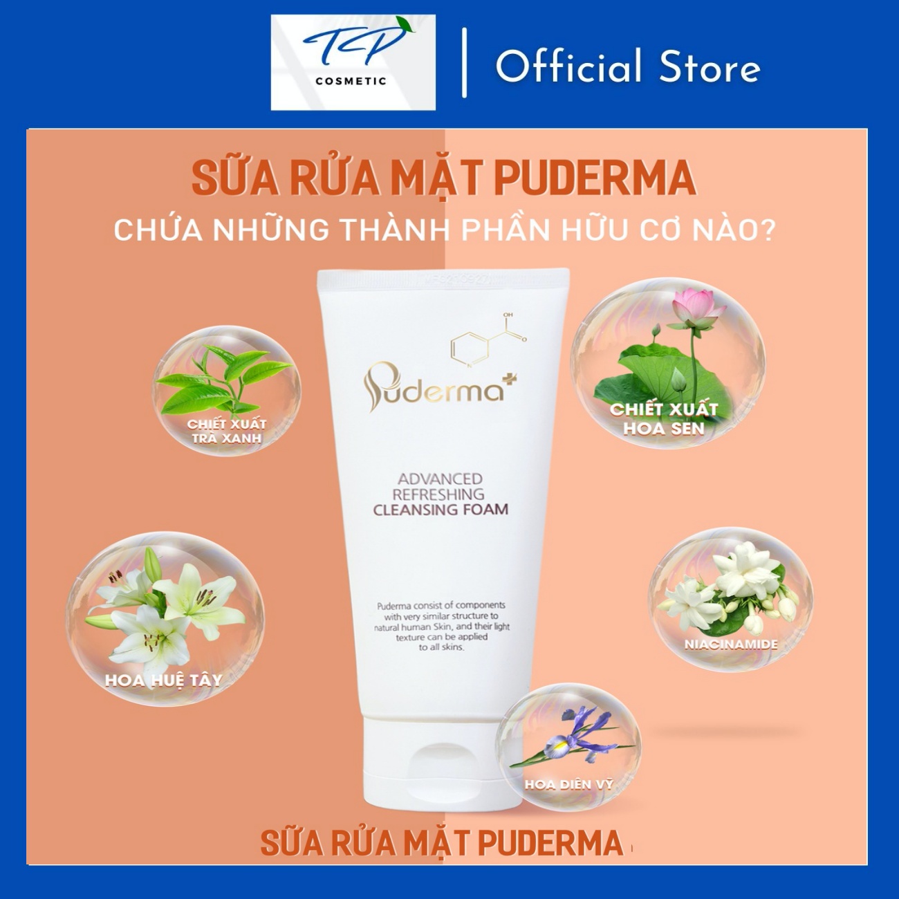 [Freeship Xtra] Sửa Rửa Mặt Cao Cấp Hàn Quốc PUDERMA ADVANCED REFRESHING CLEANSING FOAM 120ml: tạo bọt siêu sạch, sữa rửa mặt Puderma Advanced Refreshing Cleansing Foam dễ dàng “xử lý” tuyến bã nhờn, bụi bẩn bám chặt trên da, giúp làn da sạch khỏe. 