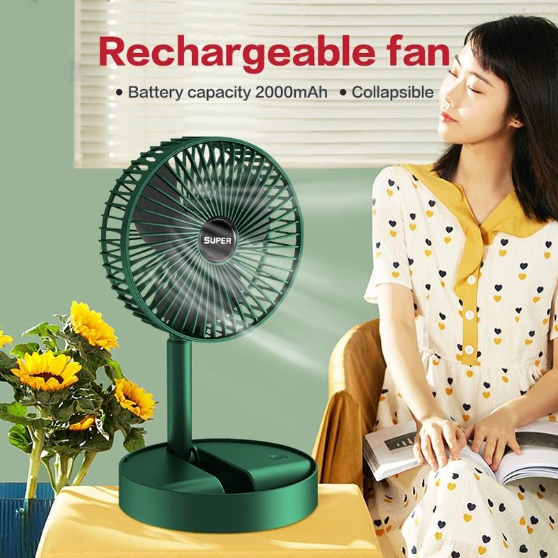 Quạt Điện Để Bàn Mini 3 Tốc Độ Cổng Sạc USB Có Thể Thu Gọn Tiện Dụng
