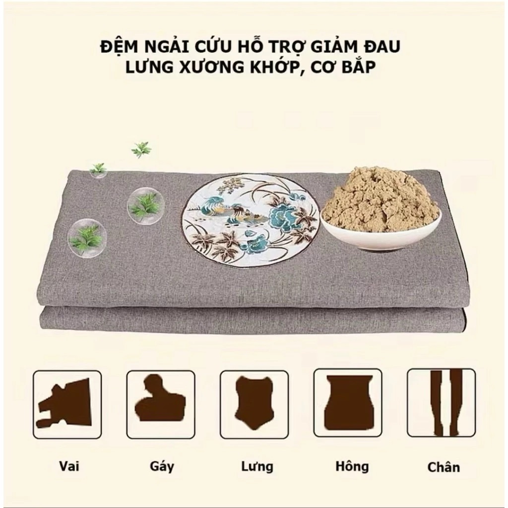Thảm Ngải Cứu GDV, Đệm Sưởi Điện Ngải Cứu Đông Y Thảo Dược, Hỗ Trợ Giảm Đau Mỏi Vai Gáy - Hàng Chính Hãng