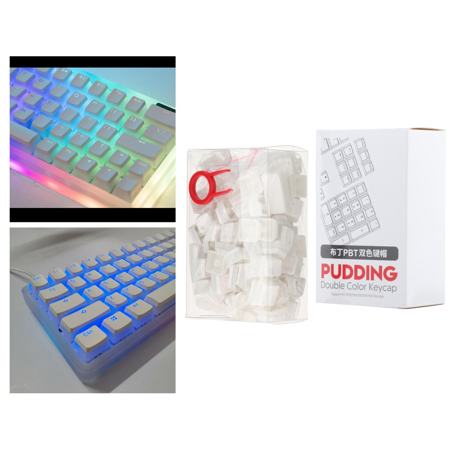 PBT Pudding Keycaps Translucent 108 Keys Keycap Set for Most Mechanical Keyboard PC Gaming