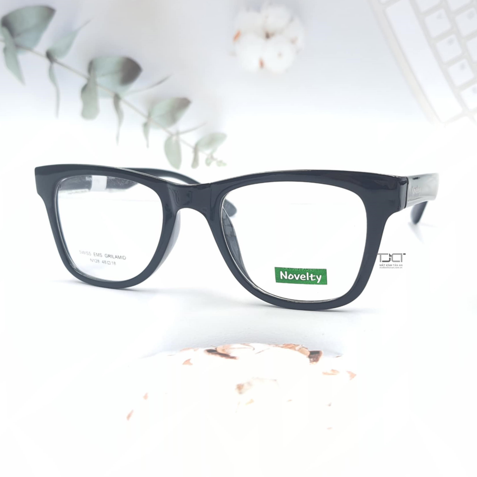 Gọng kính cận unisex, chính hãng Novelty N128