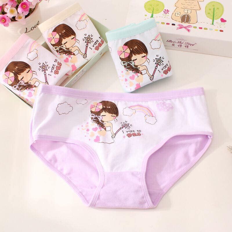 Quần chip tam giác bé gái set 4 cái 4 màu nhiều mẫu