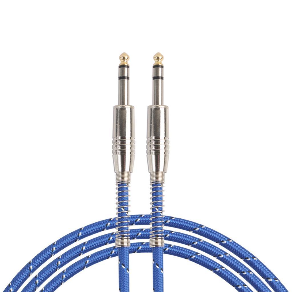 2x 1/4'' 6.35mm Male to 6.35mm Male Plug Patch Cord Cable for Electronic Guitar