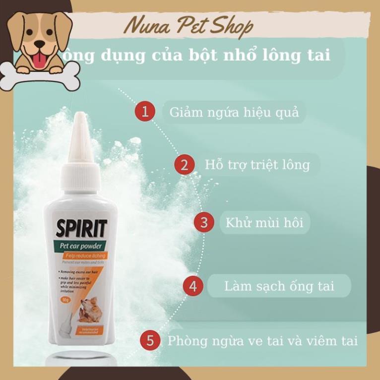 Bột nhổ lông tai Spirit dịu nhẹ cho chó mèo (50g)