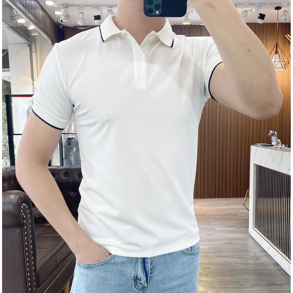 Áo Thun nam POLO PHỐI VIỀN vải thun mát lạnh chất cotton 4 chiều cao cấp-PLOVIEN219