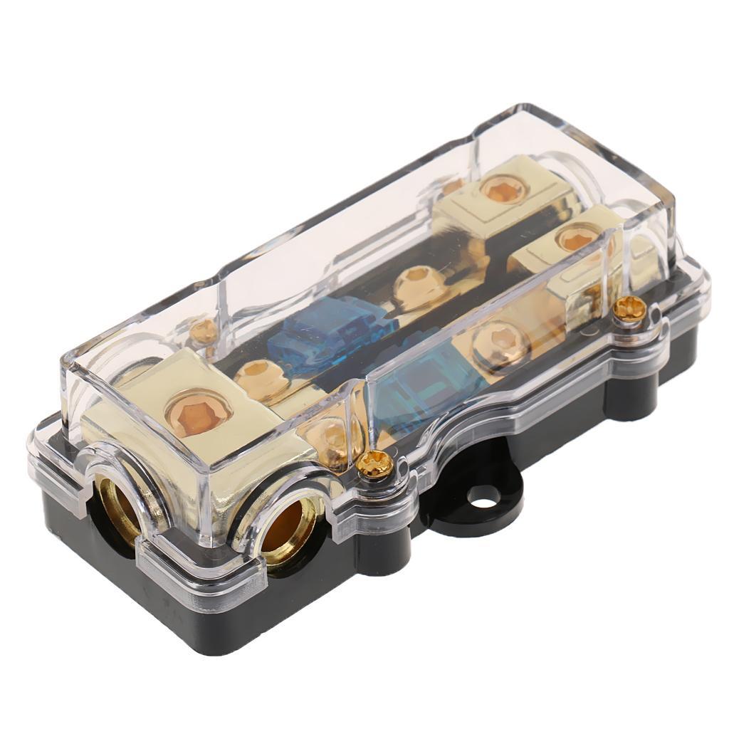 Car Stereo Audio Inline Fuse Holder Distribution Block 4 6 8 Gauge Out