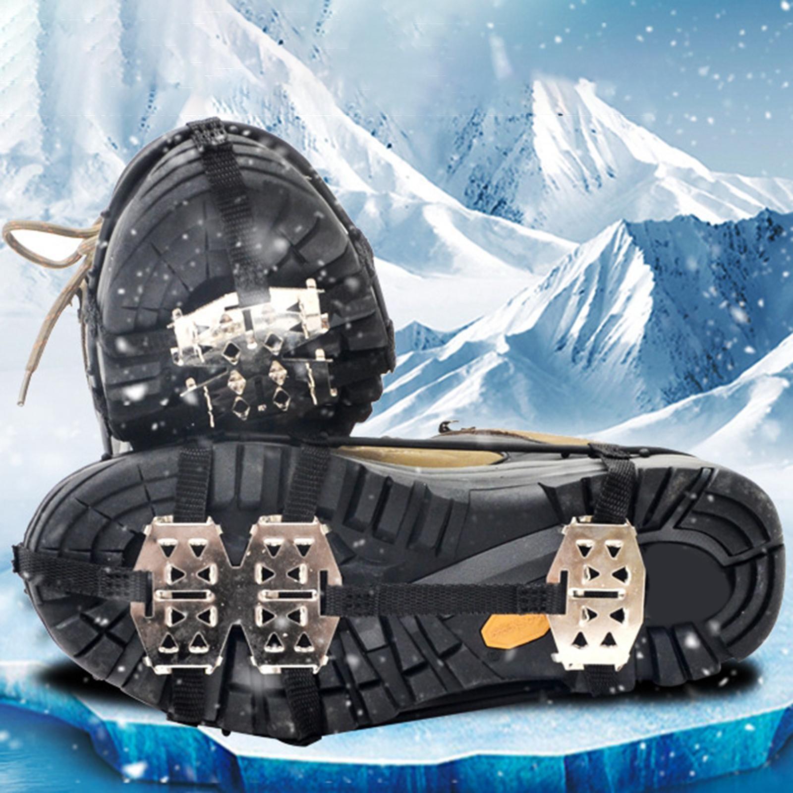 Ice Snow Crampons Snow Grips 24 Tooths Traction System Shoe Cover Crampon for Snow Boot Fishing Outdoor Walking