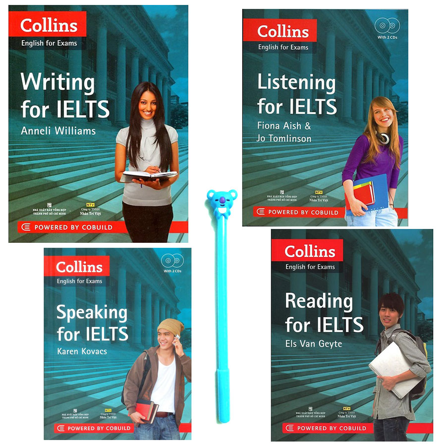 Combo Collins English For Exams : Reading, Writing, Listening, Speaking For IELTS (Kèm file Mp3) ( Tặng Kèm Bút )