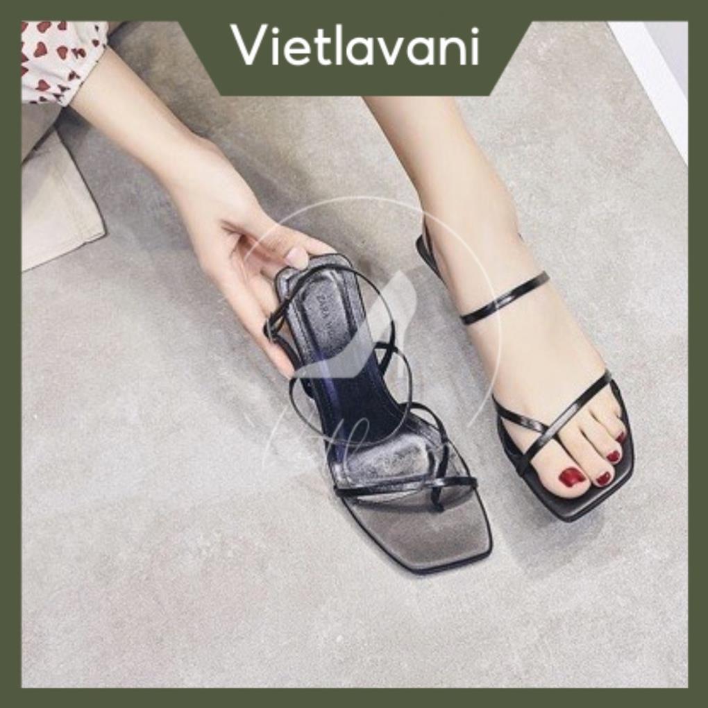 Hot 2023 Giày sandal nữ vietlavani mã S11 cao 5cm mũi hở gót nhọn hàng hot có 2 màu đen và trắng