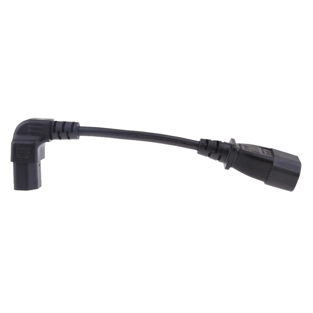 IEC C14 Male to C13 Female Converter Power Adapter Cable Angled Cord