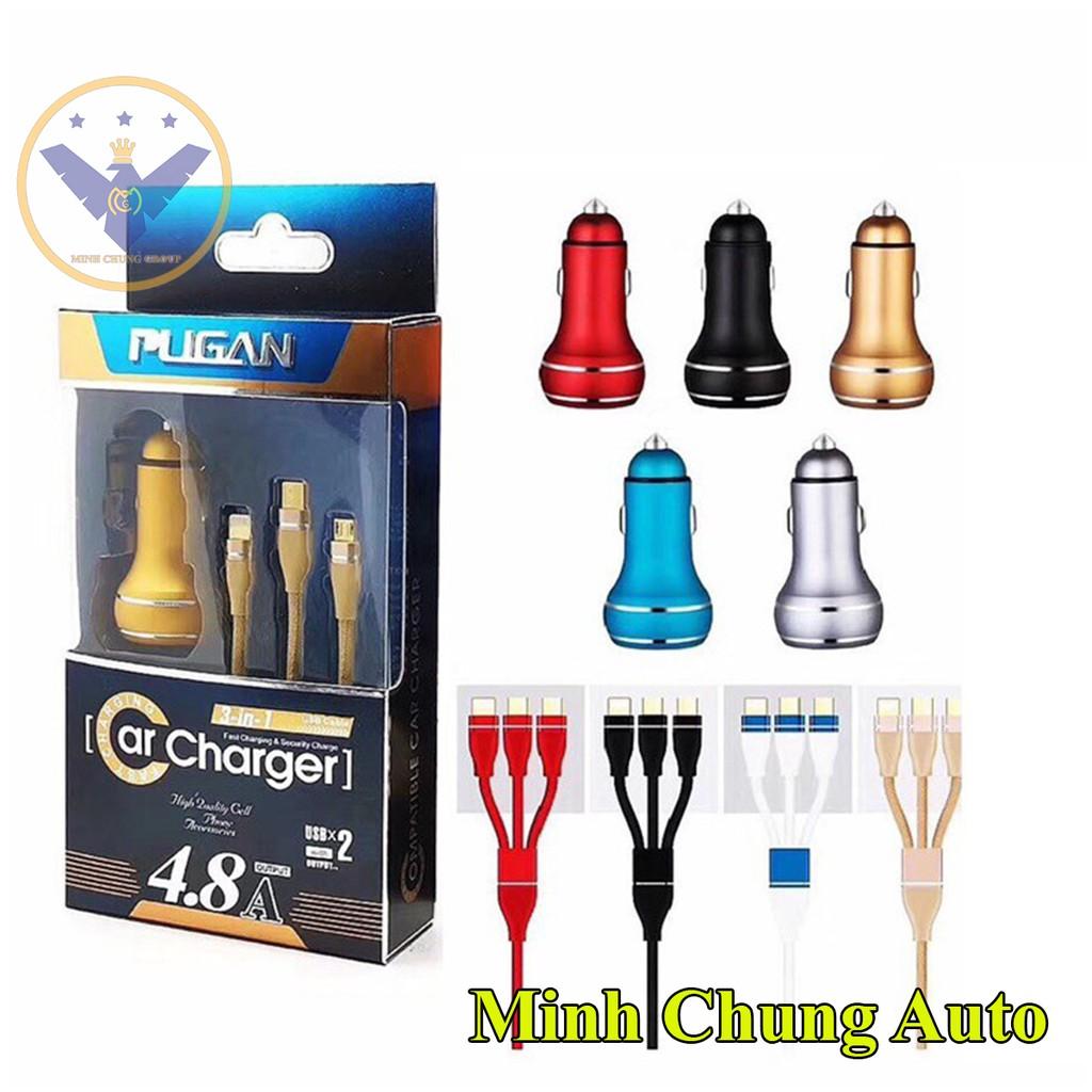 Tẩu sạc ô tô 'Pugan chính hãng 3 in 1