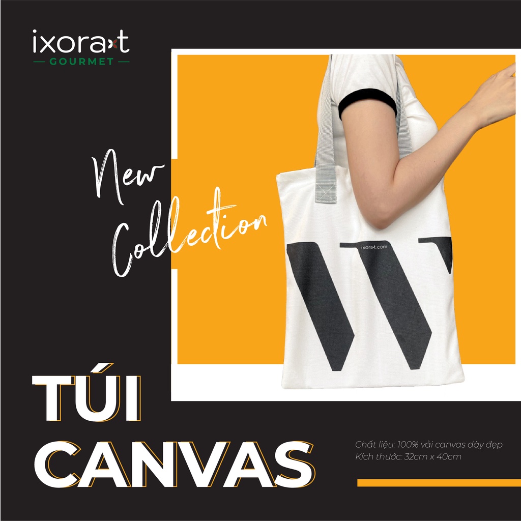 Túi Canvas W cao cấp - Túi đeo vai vải canvas bố in họa tiết công dụng đa năng tiện lợi