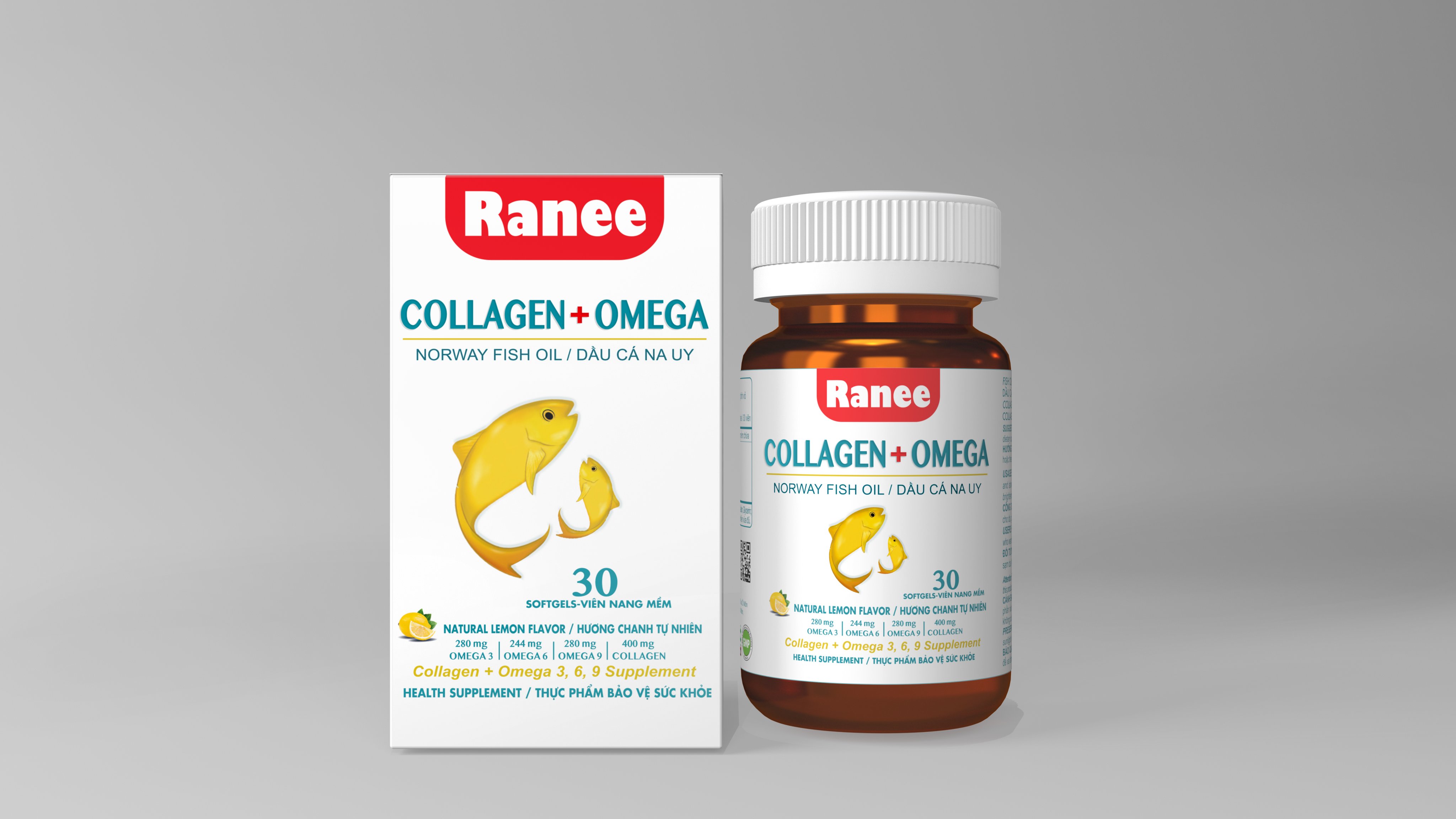 Thực Phẩm Chức Năng Ranee Collagen + Omega ( Hộp 30 viên ) Đẹp da, ngăn ngừa lão hóa