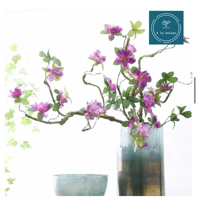 Cành hoa dành dành bon sai cao 90cm mô phỏng giống thật, dùng trong thiết kế hoa nghệ thuật, hoa trang trí