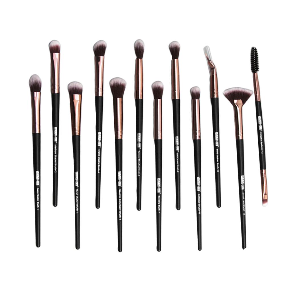 12Pcs Eye Makeup Brush Set For Eyeshadow Eyebrow Eyeliner