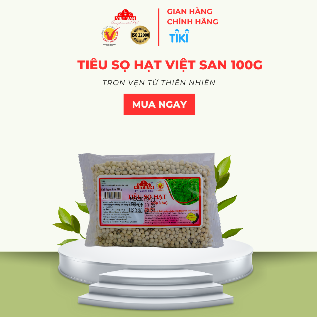 Tiêu Sọ Hạt Việt San (gói 100gr)