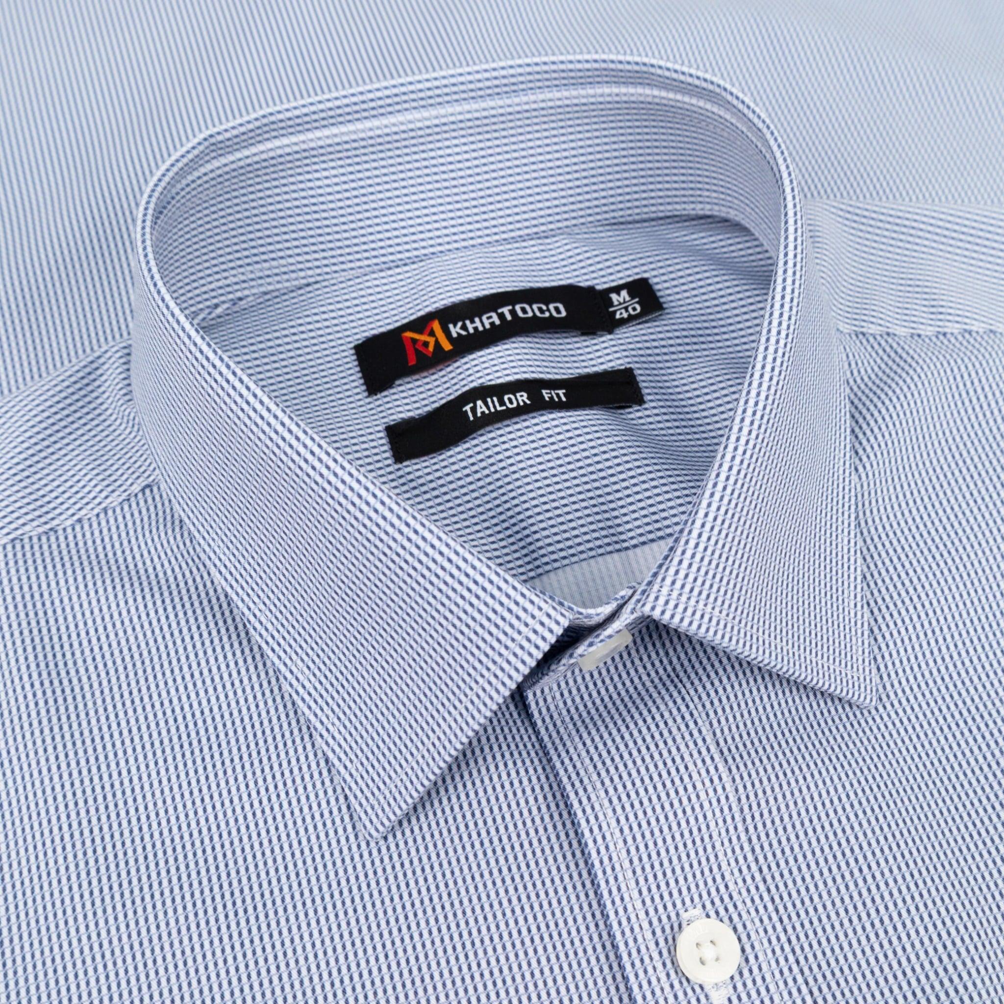 Áo sơ mi nam KHATOCO Tailor Fit dài tay A1MD568T1-CNSC823-2709-D