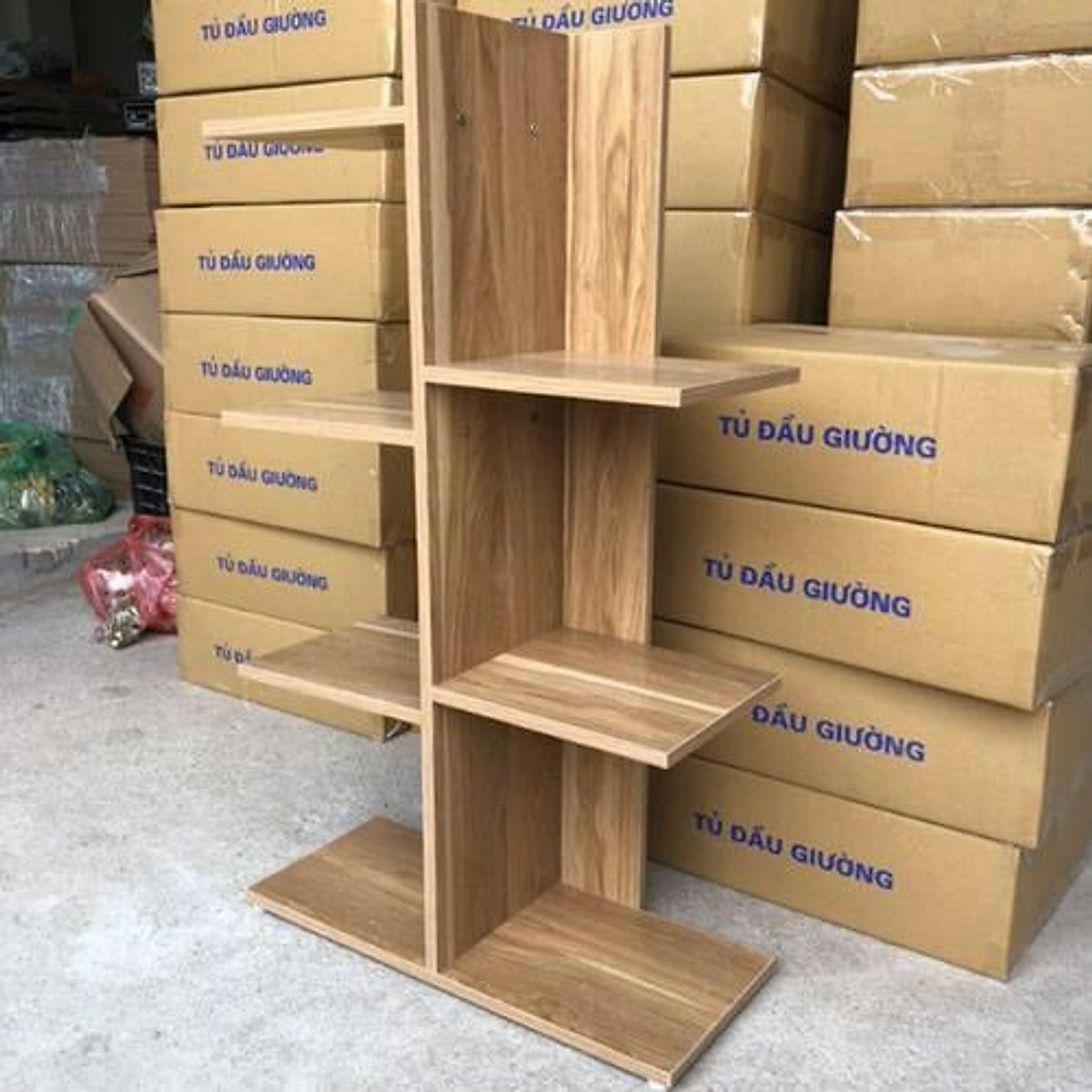 Kệ sách gỗ 5 tầng chất liệu gỗ MDF chống mối mọt